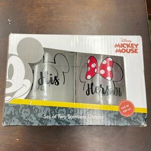 Disney Mickey Mouse set of two stemless Glasses